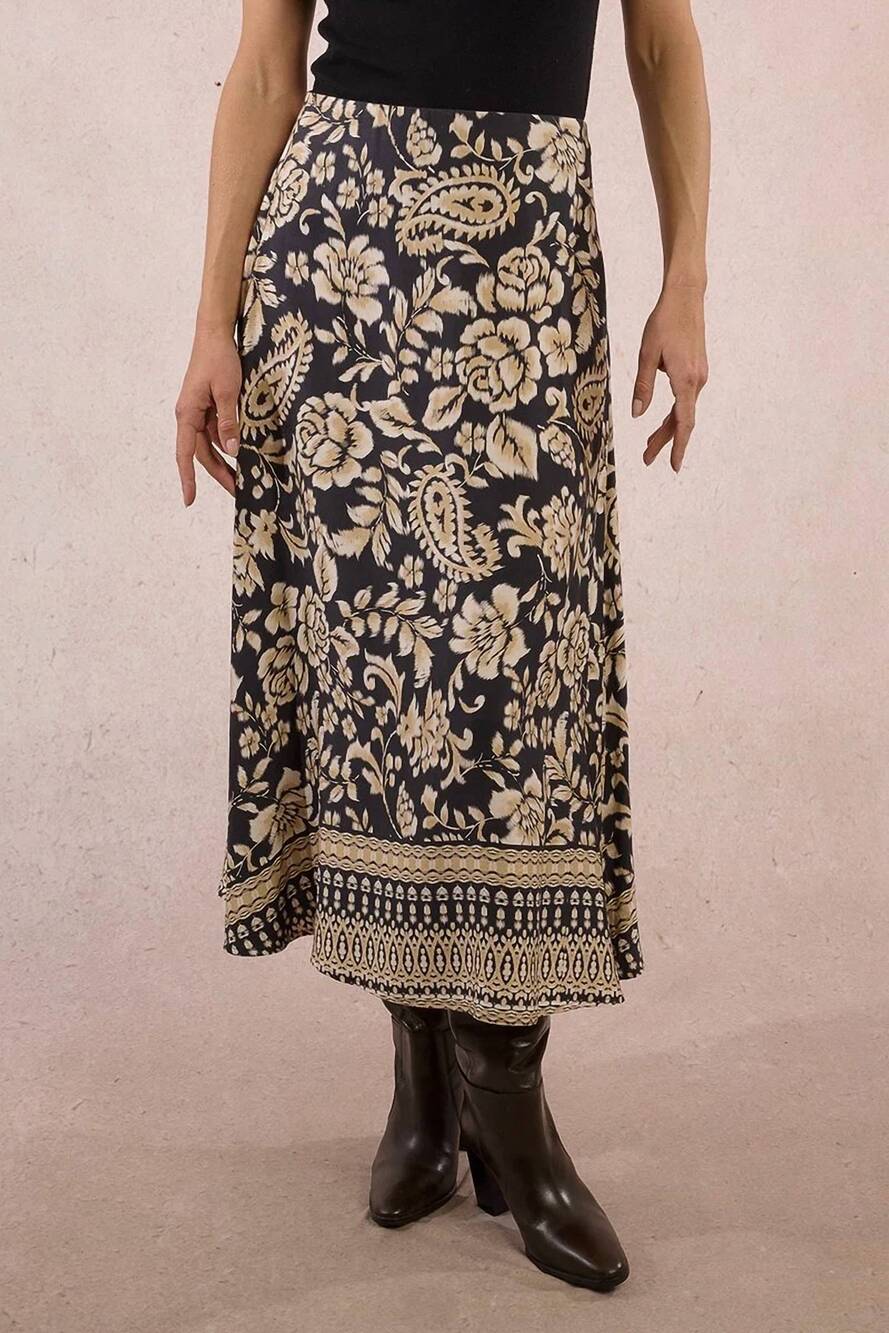 NEW MOLLY BRACKEN tania maxi skirt in black